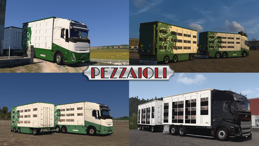 [Pezzaioli Livestock Pack] Volvo FH6 add-on + 3 axle Ownable trailer