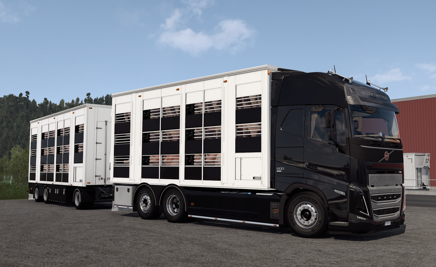 [Pezzaioli Livestock Pack] Volvo FH6 add-on + 3 axle Ownable trailer