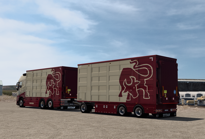 [Pezzaioli Livestock Pack] Volvo FH6 add-on + 3 axle Ownable trailer