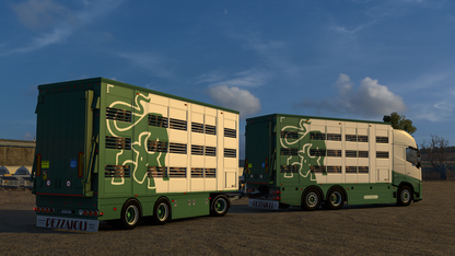 [Pezzaioli Livestock Pack] Volvo FH6 add-on + 3 axle Ownable trailer
