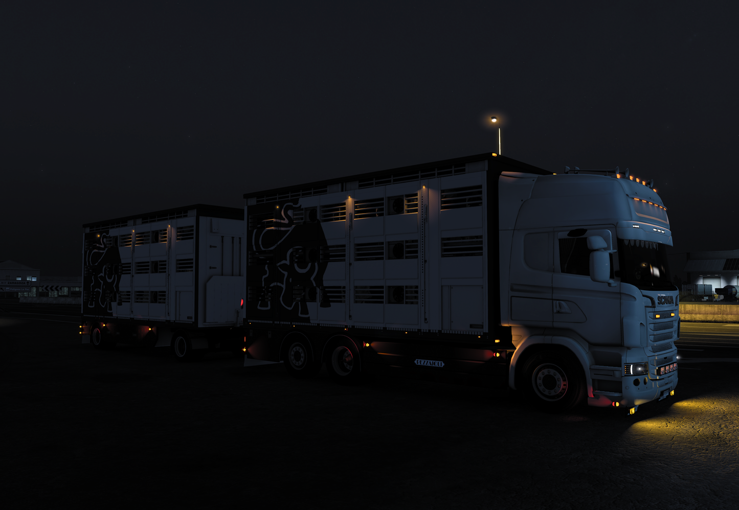 [Pezzaioli Livestock Pack] Scania RJL add-on + 2 axle Ownable trailer