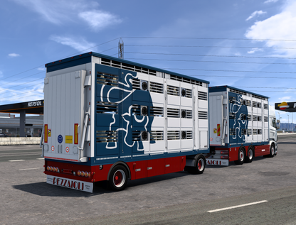 [Pezzaioli Livestock Pack] Scania RJL add-on + 2 axle Ownable trailer